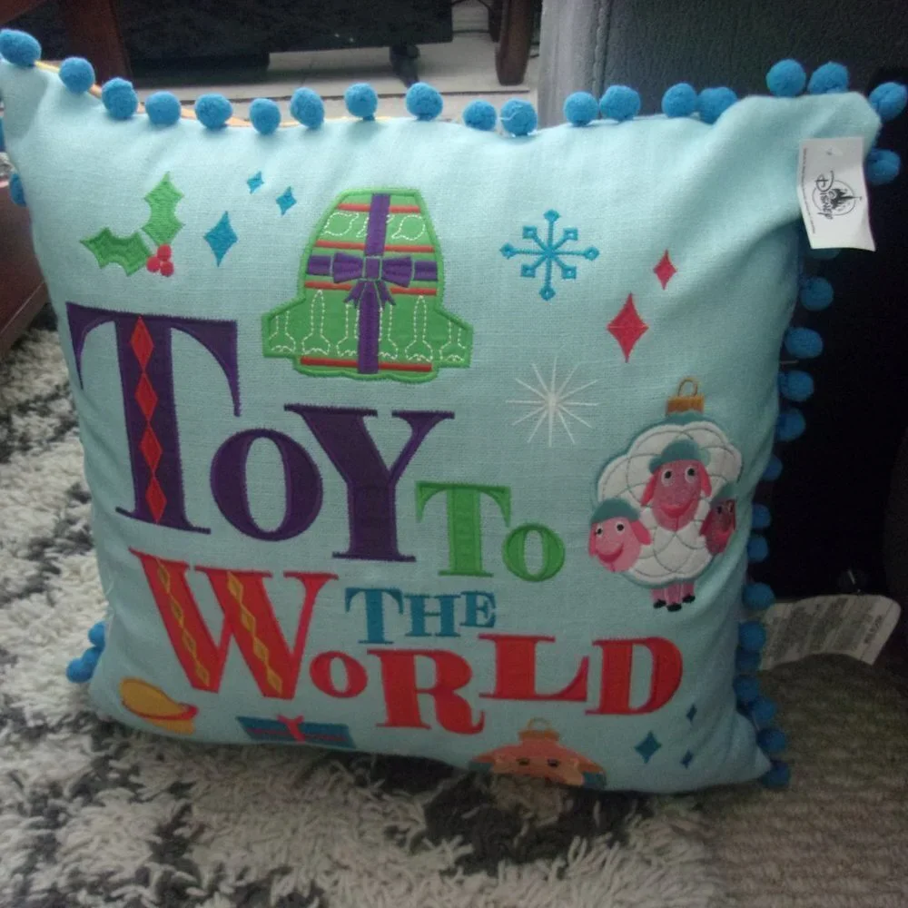 Disney Throw Pillow - Pixar Holiday ''Toy To The World''